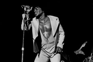 James Brown performing in 1973, the man whose funk 45s set the template
